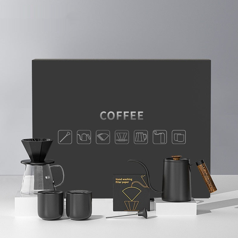 Caja de regalo para el hogar con café vertido