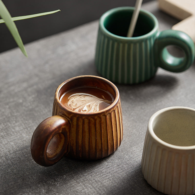Taza de café retro creativa hecha a mano