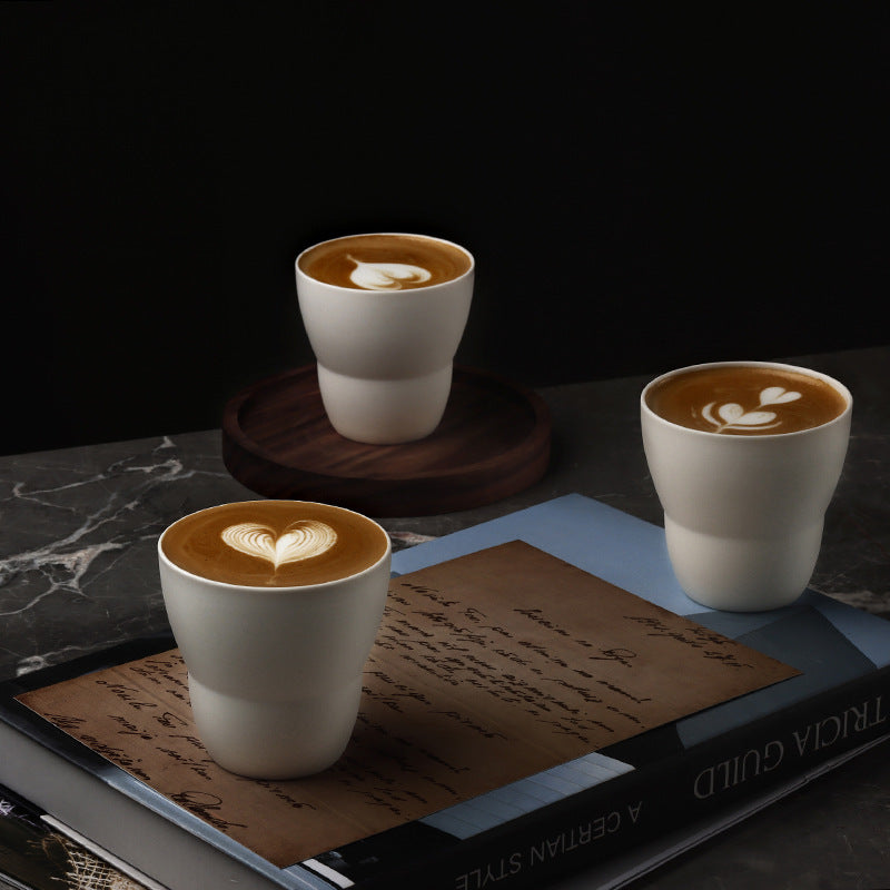 Flat white coffee cup