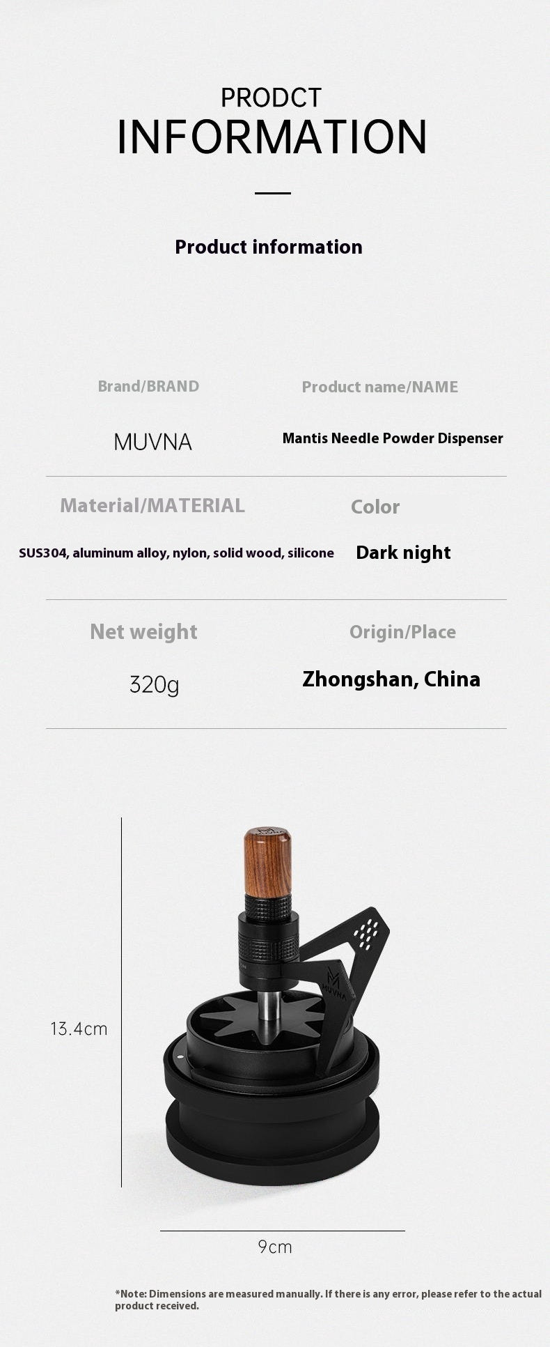 Distribución de espresso premium centrifugado WDT