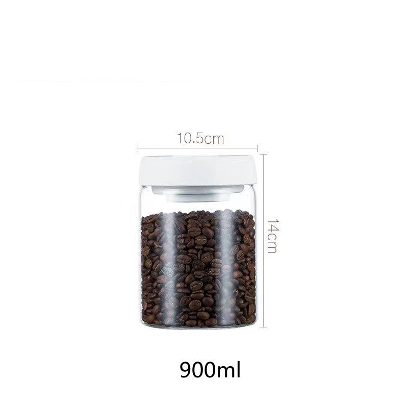 Recipiente de vidrio para granos de café al vacío