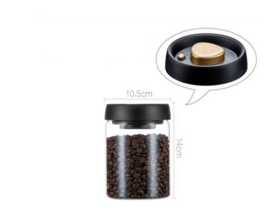Recipiente de vidrio para granos de café al vacío