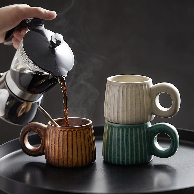 Taza de café retro creativa hecha a mano