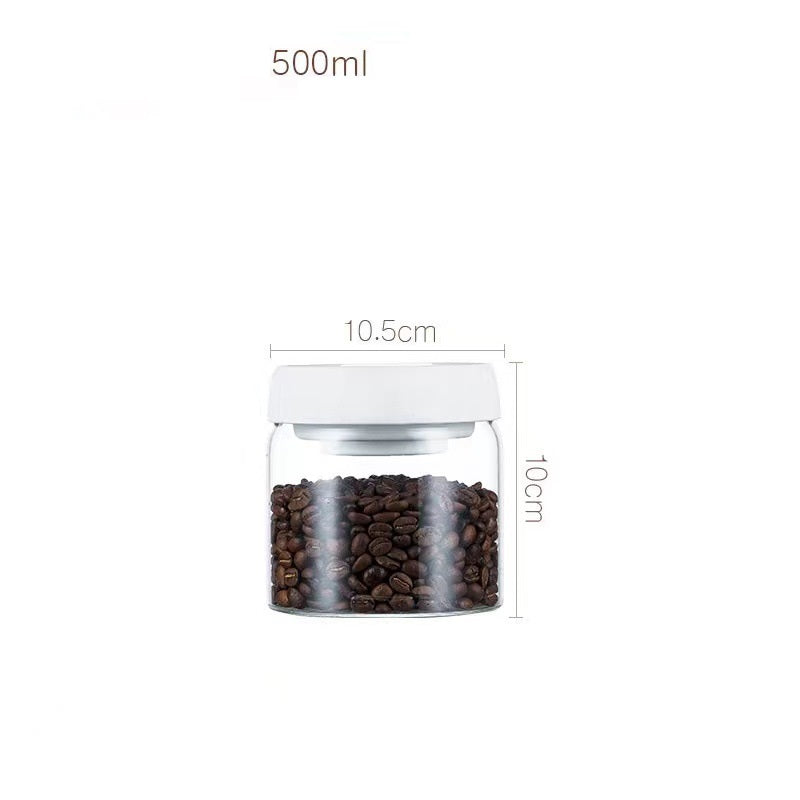 Recipiente de vidrio para granos de café al vacío