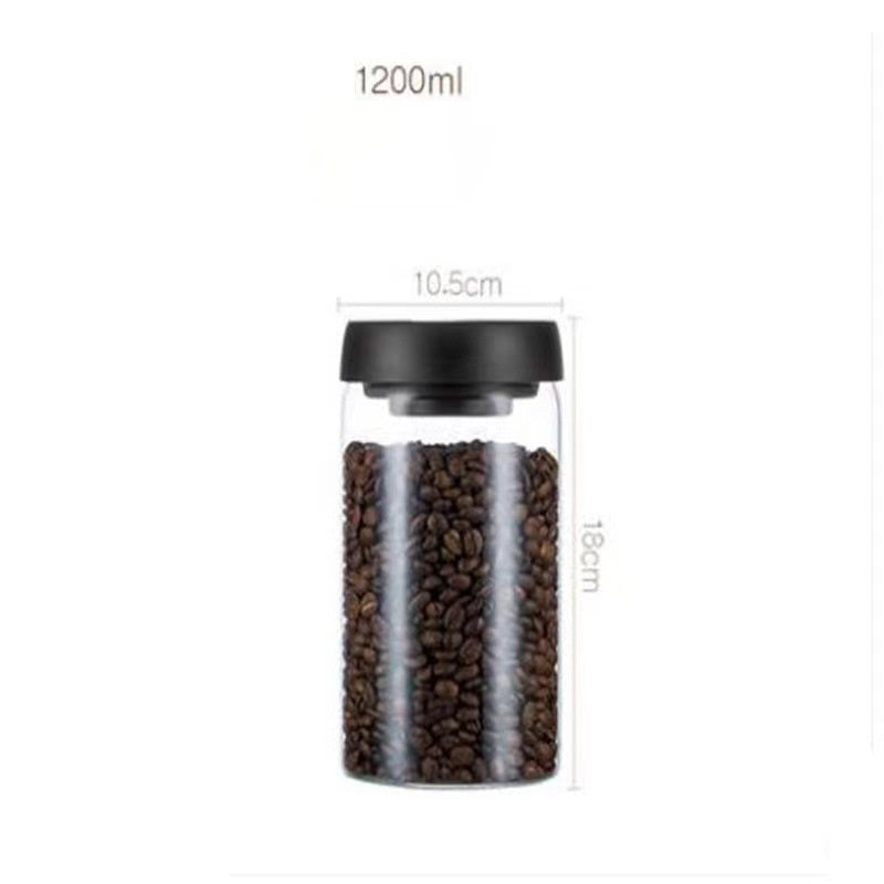 Recipiente de vidrio para granos de café al vacío