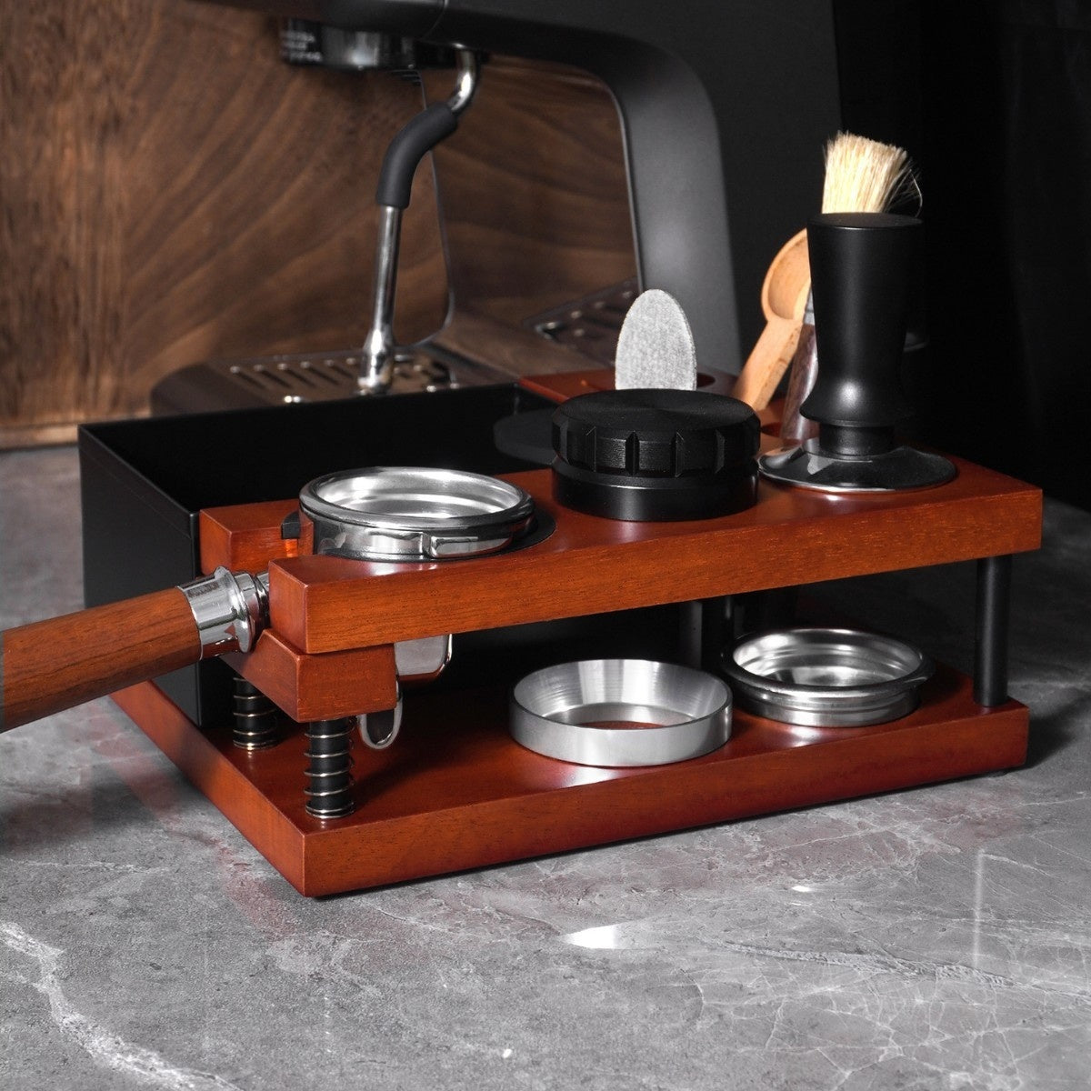 BaristaCraft™ Dual-Tier Espresso Tamper Station