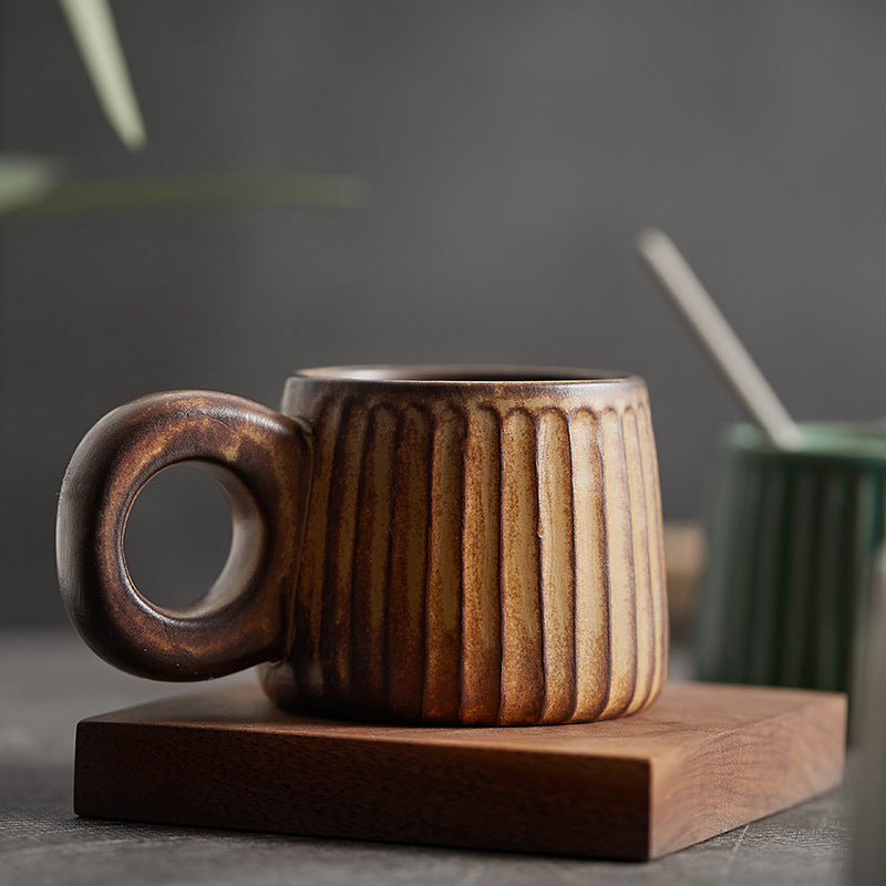 Taza de café retro creativa hecha a mano