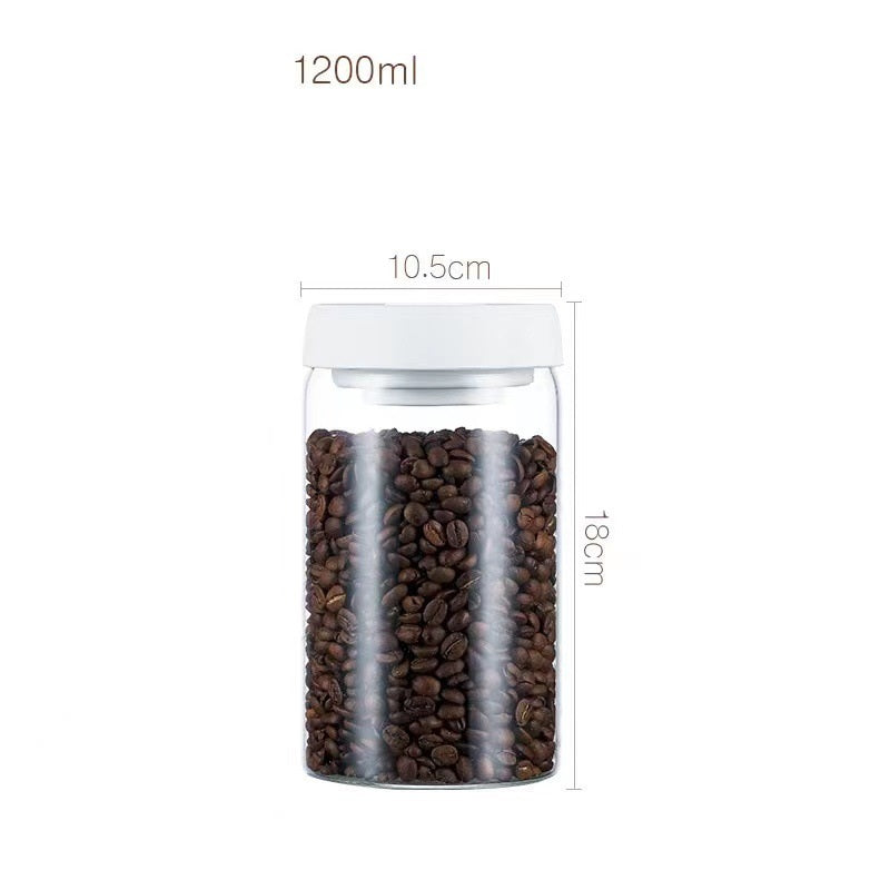 Recipiente de vidrio para granos de café al vacío