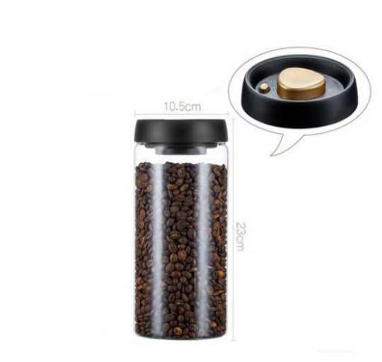 Recipiente de vidrio para granos de café al vacío